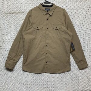 Roark Men's Casual Button-Down Shirt in Olive/Tan NWOT